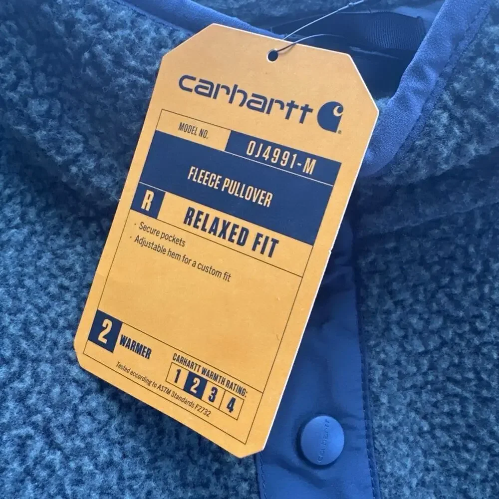 NWT MEN’S CARHARTT RELAXED FIT SNAP FLEECE PULLOVER SIZE 2XL OLIVE GREEN